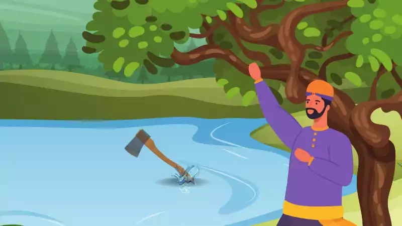honest woodcutter story in english with pictures